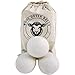 Wool Dryer Balls, Natural Fabric Softener, Organic, Reusable, Unsented, 6-Pack XL, Replacment to Dryer Sheets,1500 Loads, Hypoallergenic