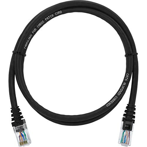 Kit Patch Cord 03un De 1m + 1un. De 50cm Cat6 Lan Rj45 Preto