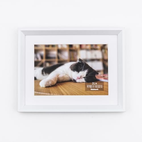 ナカバヤシ 木製写真額 2L判 ホワイト F-SW-118-W