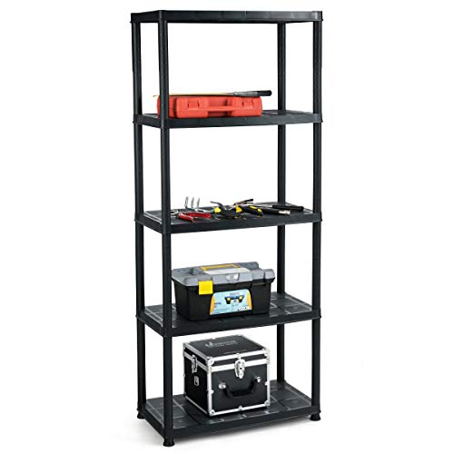 Giantex 5-Tier Ventilated Shelving Storage Rack,Free Standing Multi-Use Shelf Unit, No Tools Required, 28“L X 15”W X 67“H