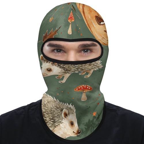 Balaclava Mask for Men Ski Mask for Women Pumpkin and Mushrooms Full Face Mask Face Cover for Cycling