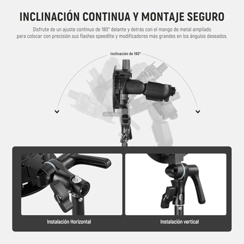 Image of NEEWER CRB1 S Type Bracket Holder with Bowens Mount & Umbrella Hole for Z2 Z1 Z760 NW760 NW700 TT560 Q3 Square Head Round Head Flash Speedlite Compatible with Godox AD200Pro V1