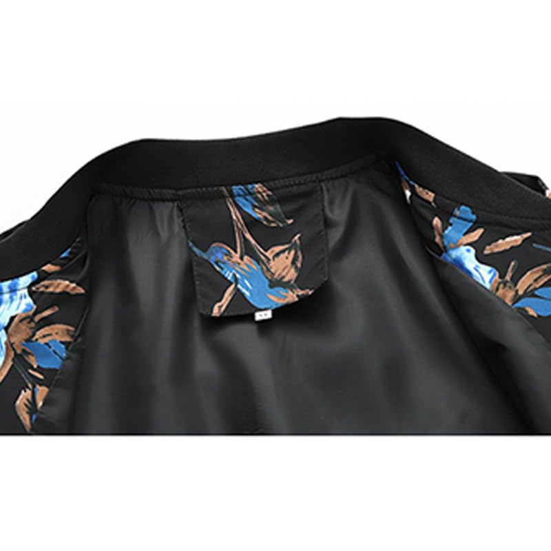 Image of HENGAO Men's Stylish Floral Bomber Jacket