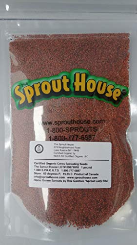 The Sprout House Certified Organic and Non-GMO Garden Cress Sprouting Seeds 1 Pound (Halim. Aliv.)