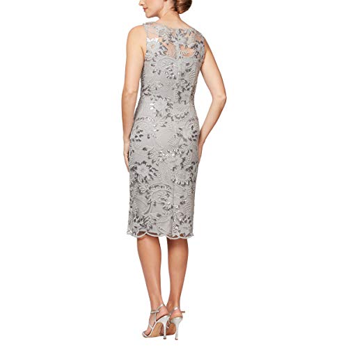 Image of Alex Evenings Women's Short Embroidered Cocktail Dress, Wedding Guest (Petite and Regular Sizes)