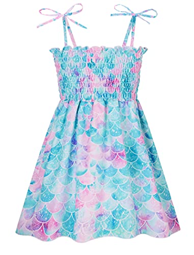 Toddler Baby Girls Dresses 3T Girls Summer Adjustable Shoulder Ties Little Mermaid Sling Backless Sundress 2T Casual Beach Sun Dress Outfits