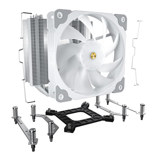 Vetroo V5 White CPU Air Cooler w/ 5 Heat Pipes 120mm PWM Processor Cooler for Intel LGA 1700/1200/115X AMD Ryzen AM4 w/Addressable RGB Lighting Sync - Image 10