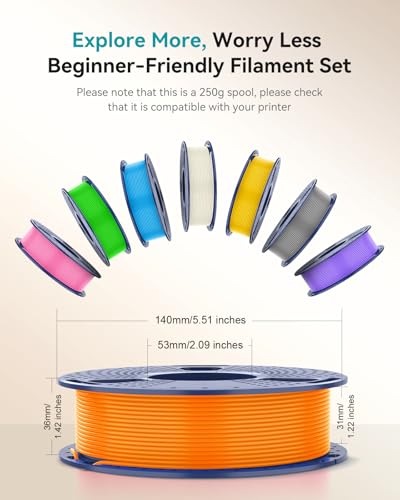 Image of SUNLU PETG Filament 1.75mm Bundle, 250g Spool,16 Rolls, White+Grey+Red+Blue+Yellow+Orange+Purple+OliveGreen+Oak+CoffeeBrown+Midnight+Clear+Transparent Red+Transparent Blue+Transparent Orange