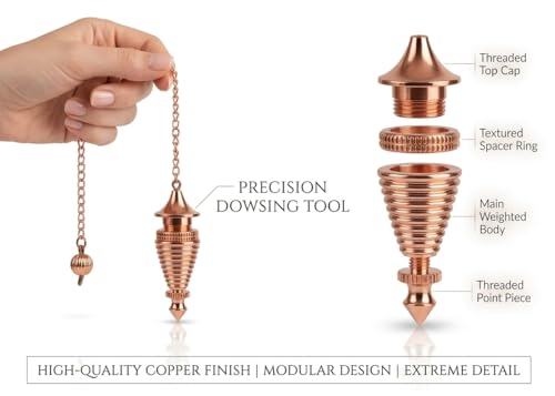 Image of Shree Yantra Openable Copper Pendulum for Reiki Healing, Dowsing & Chakra Balancing - Designer Divination & Meditation Tool for Energy Cleansing