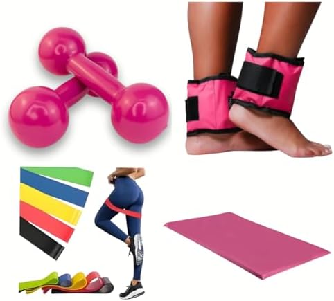 Kit Treino Completo: Par Halter 1 Kg, Par Tornozeleiras 1 Kg, Col...