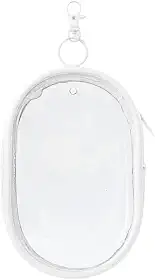 Bolsinha Organizar Cabos Carregadores Fios Fone Com Chaveiro (Branco)