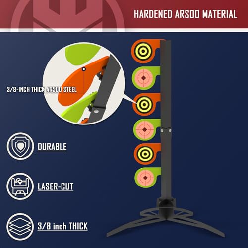 Image of KNINE OUTDOORS 3 /8 inch AR500 Dueling Tree Target 6pc 6 inch Paddles