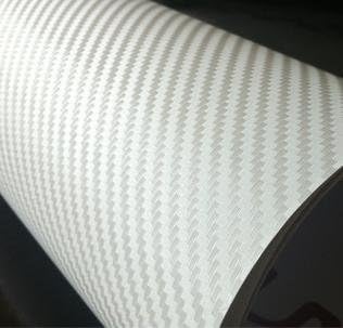 tuf-kote® Silver Vinyl Decal Wrap, 3D Carbon Fiber Twill-Weave Matte Design Car Bike Fridge Mobile Self-Adhesive Sticker [12 x 24 Inches]