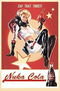 Nuka Cola, Zap That Thirst! - Tin Sign, Retro Vintage Metal Sign Poster, Fallout, Pub Bar Kitchen Garden Bathroom, Home, Plaque, Decorative Wall Art, 2 Sizes (A5)