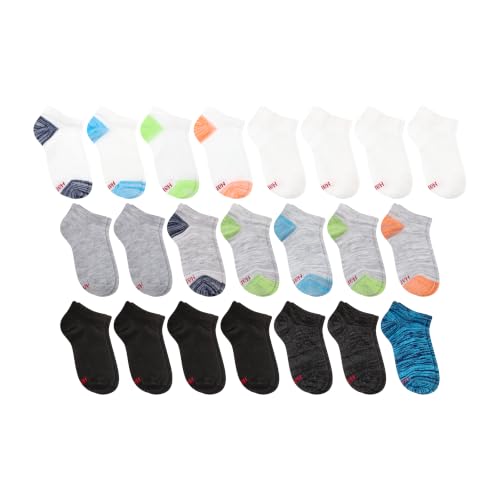 Image of Hanes Boys' Ankle Socks for Boys - Super Value 22-pack Quarter Socks - Lightweight Comfort - No Slip Fit Ez Sort
