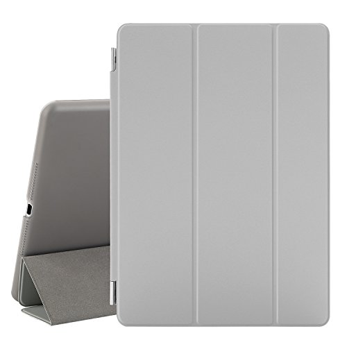 Besdata PT9808 Ultra Thin Magnetic Smart Cover with Wake/Sleep Function for iPad Air 2 (2014) Bundle with Screen Protector, Cleaning Cloth and Stylus - Grey
