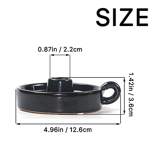 Kendiis Ceramic Candle Holder, Candlestick Holders With Handle, Candle Holders Rustic Farmhouse Decor For Home, Kitchen, Wedding, Party, Anniversary, Housewarming (Black) #TOP4