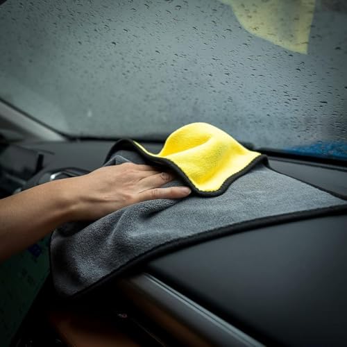 Image of Premium Microfiber Towels, Car Window Cleaner, Machine Washable, Two-Layer Thickened Microfibre Towels, Super Absorbent Cleaning Cloth, Cleaning Waxing Dusting and Drying (30*60cm, Pack of 3)