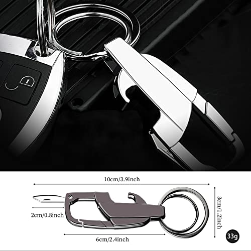 Heavy Duty Key Chain Bottle Opener Double Metal Key Rings Carabiner Car Keychain For Men And Women - Pack Of 2 #TOP3