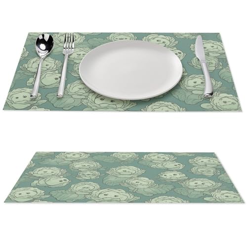 Sets de table étanches motif chou pour repas en terrasse