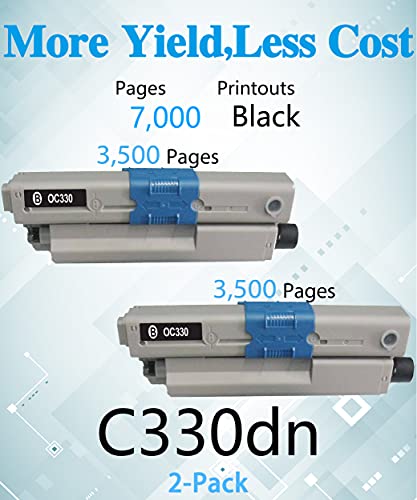 Mm Much & More Compatible Toner Cartridge Replacement For Oki Type C17 C330 Use For C330Dn C530Dn Mc361 Mc362W Mc561 Mc562W Mfp Mc352Dn Printers (2-Pack, Black) #TOP1