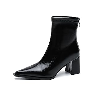 Pointed Toe Little Ankle Boots Spring Autumn Boots 2025 French Premium Chunky Heel Pumps 788-1