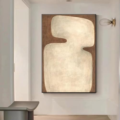 Cadre noir et peinture beige AEFOUU pour meubler un mur vide d'appartement