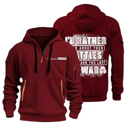 Herren Reißverschluss Hoodie Rückseitendruck Jacke,Sweatshirt Bequem Kapuzenpullover für Herren Jacke mit Taschen Lose Fit Hoodie Casual Pulli Jogging Sport Outdoor...