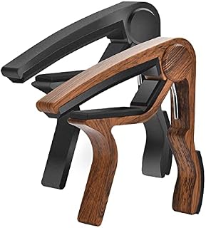 Guitar Capo, 2 Pack Capo for Acoustic Guitar, Guitar Capo for Electric Guitars, Bass, Buzzing-Free, Quick Release, Easy to Use, Black and Rosewood