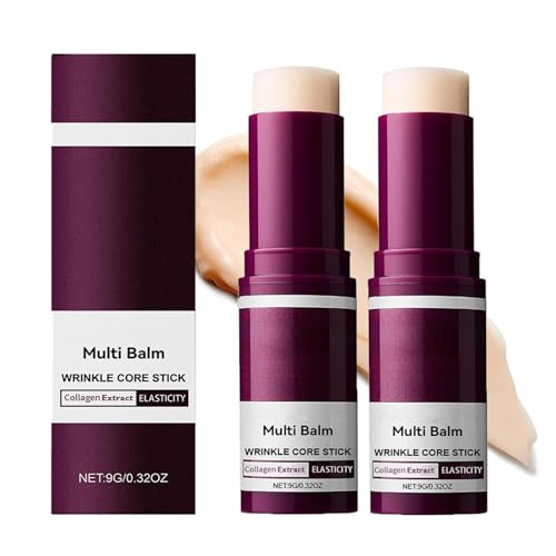 Bálsamo múltiple, barra humectante de colágeno coreano, barra central de arrugas, crema hidratante y reparadora intensiva, antienvejecimiento, flacidez, arrugas, reafirmante piel para bálsamo labial