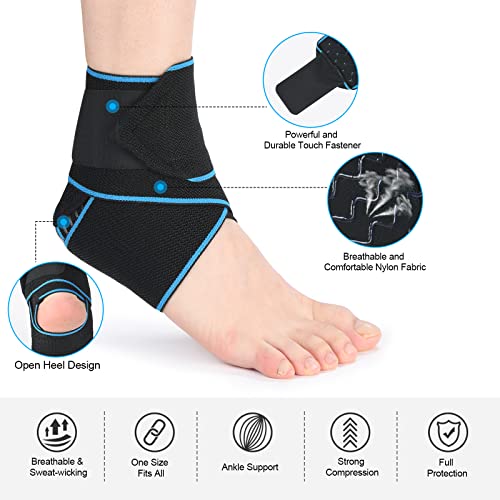 ACWOO Sprunggelenkbandage, 1 Stück Einstellbar Bandage Fußgelenk, Sport Schützen Fußgelenkbandage Sprunggelenk, Hochelastisch Knöchelstütze für Fußball Laufen Radfahren, Rechte und Linke Bandage