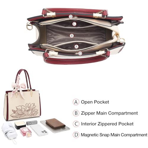 Image of FOXLOVER Medium Tote Bag for Women Designer Vintage Satchel Handbags Top-handle Purses