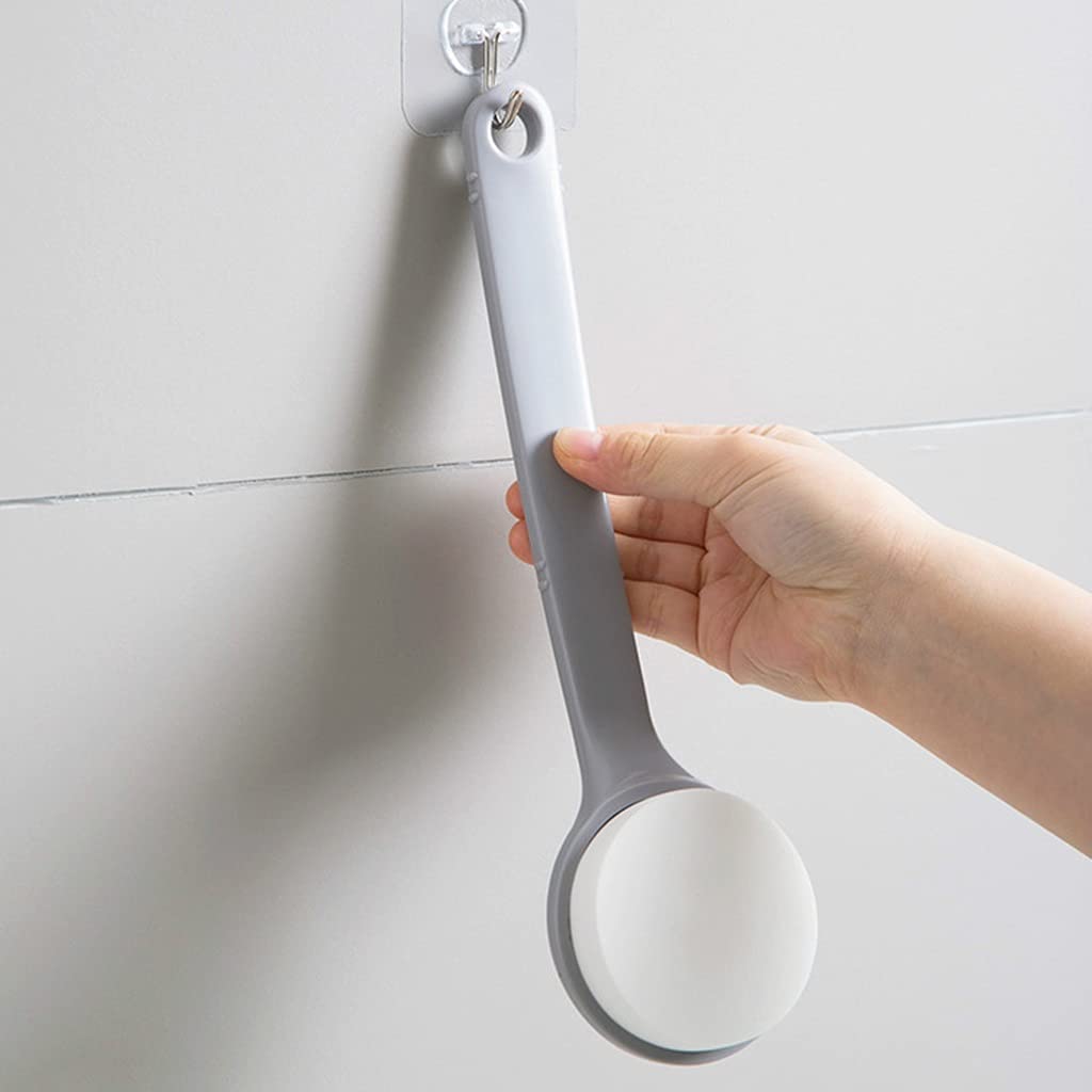 Cepillo para la Espalda para el baño Cepillo para Frotar la Espalda con Esponja Suave de PVA, Cepillo para la Piel con Mango Antideslizante de PP, Las Personas Mayores limpian Sus cuerpos c