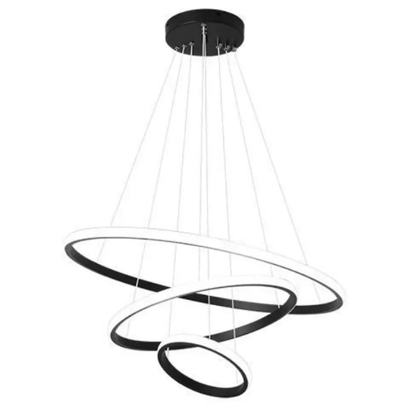Lustre LED moderne couleur noir au design minimaliste géométrique - 3