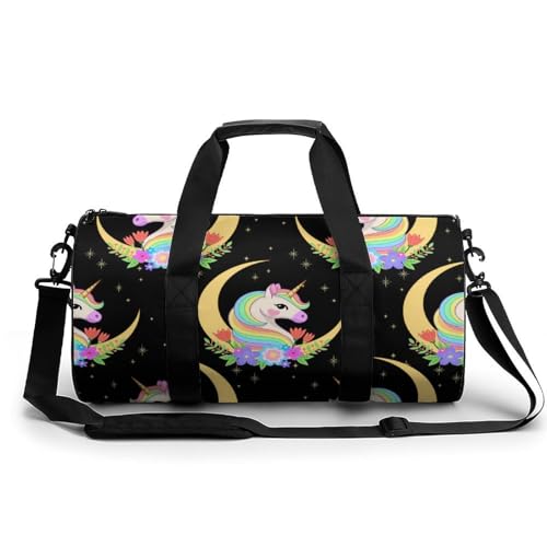 Sac de gym licorne lune imperméable sac week-end léger 45cm