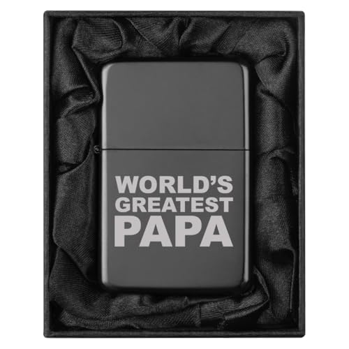 Encendedor en caja de regalo negra con forro de seda