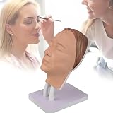 Reusable Silicone Facial Injection Training Model, Female Manikin Head Model with Internal Skeleton Frame, Adjustable Base Angle, Including Smile Lines and Crow's Feet, for Cosmetic Procedures