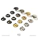 CRAFTMEMORE Snap Fasteners Color Plated Solid Brass Snaps Heavy Duty Press Stud Poppers Ring-Socket Button #201 VT47 Pack of 10 (15 mm, Antique Brass)