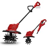 Cordless Garden Tiller Cultivator for Milwaukee 18V Battery (Tool Only), 387 RPM Brushless Electric Tiller for Gardening, 7.9' Tilling Width & 7.1' Depth Rototiller for Soil Cultivation, Lawn Weeding