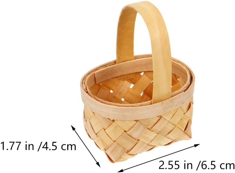 GANAZONO 6 pack Mini Woven Baskets with Handle Decorative Portable Basket for Candy Easter Eggs Wedding Favors Baby Shower Gifts Home Decor 2.55 X 1.77 X 1.57 in