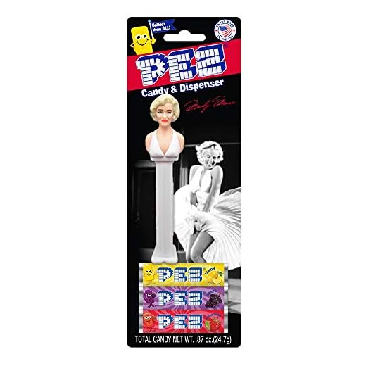 PEZ Exclusive Marilyn Monroe Candy & Dispenser Set! 3 Flavors Grape, Lemon and Strawberry! Marilyn Monroe Inspired Candy Dispenser! Perfect For All Marilyn Monroe Fans!
