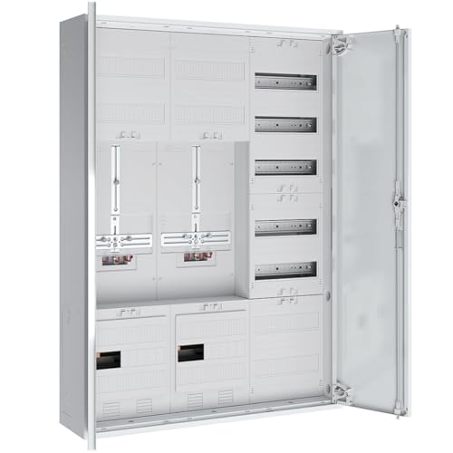 WITTKOWARE Zweifamilienhaus Komplett-Zählerschrank 2x 3-Punkt Zählerplatz Verteilerfeld 5-reihig APZ Anschlussraum Maße (BxHxT): 80x115x21mm