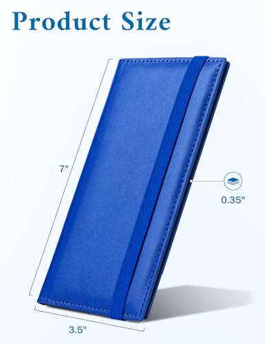 Image of Zreal Checkbook Cover for Women, Premium Vegan Leather Checkbook Holder for Top & Side Tear Duplicate Checks with RFID Blocking (Pure Blue)