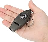 aiqiua Multifunction 4 in1 Outdoor Survival Whistle Compass Magnifier Thermometer Keychain Travel，Provide Accurate Direction Help, Easy to Carry