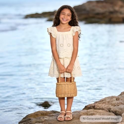 Image of Felix & Flora Toddler Girl Sandals -Flower Girl Dress Shoes Open Toe Little Kid Flats