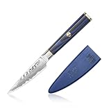 Cangshan KITA Series 3.5-Inch Paring Knife with Sheath, High Carbon X-7 Damascus Steel, 501455