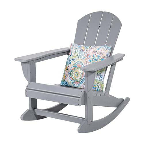 Sundale Outdoor Rocking Chair with Pillow Grey