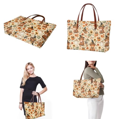 Image of Top Handle Purse for Women, Large Tote Handbag With PU Wallet Set, Gift for Mom