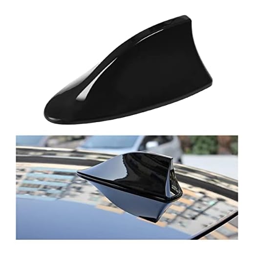 Shark Fin Antenna Cover for Car, Automotive Top Roof Aerials AM/FM Radio Signal Base, Vehicle Shark Fin Shape Cover with Adhesive Tape, Car Accessories Universal for Most Sedan, SUV, Van (Black)