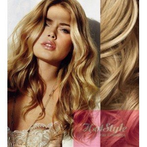 HOTstyle - 20" (50cm) Clip in wavy human REMY hair - natural blonde